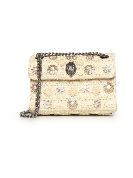 Kurt Geiger London torebka crossbody Raffia Mini Kensington beżowa