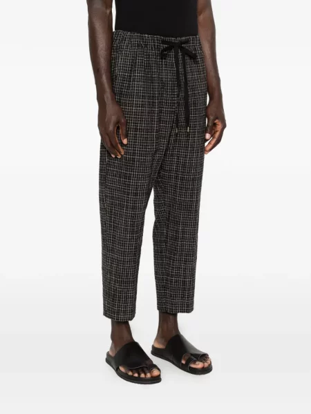 Pantaloni în carouri Individual Sentiments în carouri cu cordon negru