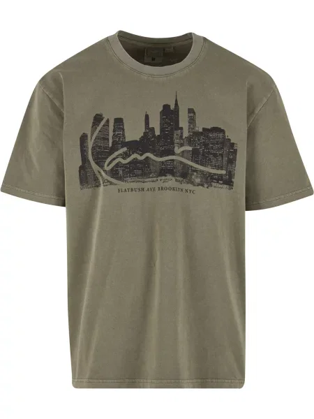 Karl Kani Tricou Skyline kaki negru