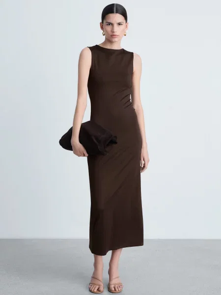 Сукня міді MANGO коричневий