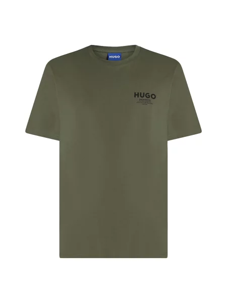 HUGO Tricou Nesptee verde închis negru