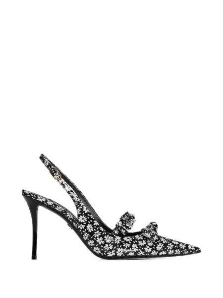 Pantofi cu toc Dolce & Gabbana cu model floral cu imagine slingback negru