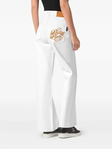 Blugi Philipp Plein cu broderie alb