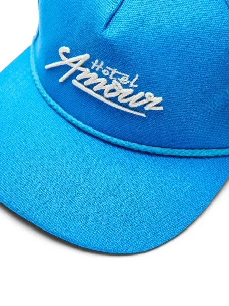 Шапка с козирки Selected бродирана синьо