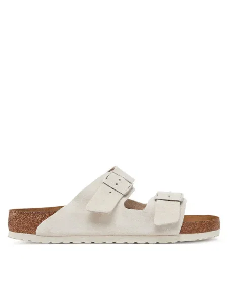 Șlapi Birkenstock din piele alb