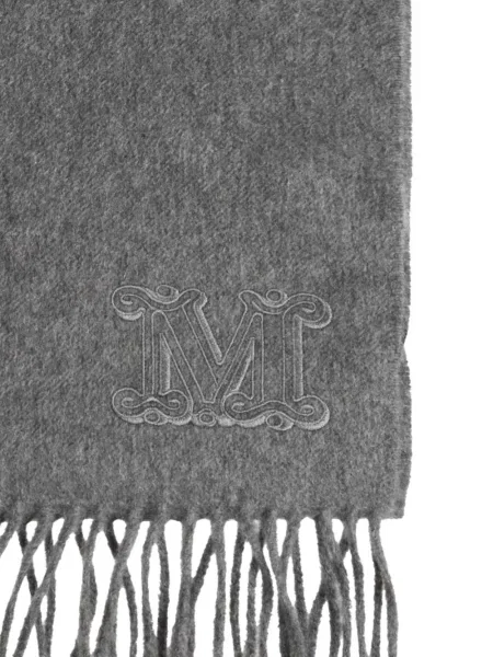 Fular Max Mara cu broderie gri