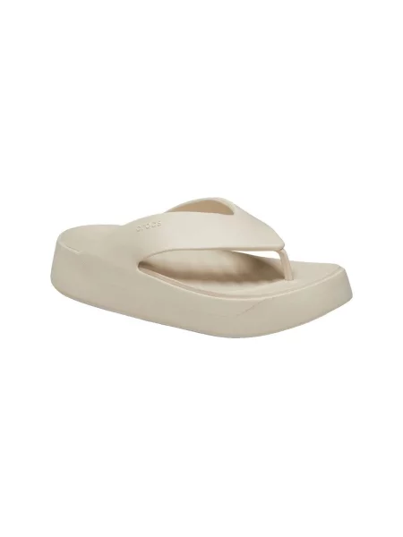 Papuci Crocs cu platformă bej