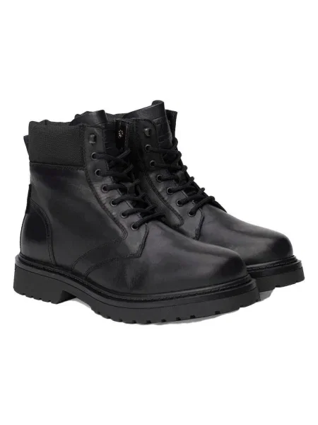Pantofi Tommy Jeans cu șireturi din piele negru