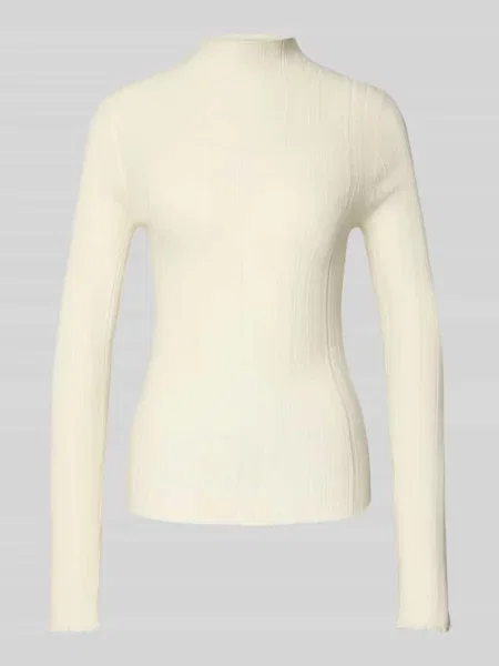 Sweter z dzianiny z wełny z fakturowanym wzorem model ‘JOSE’ Samsoe Samsoe biały