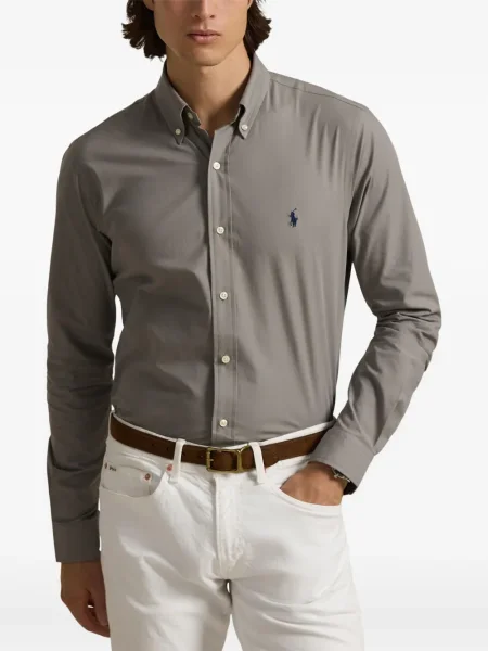 Dlouhá pruhovaná s límcem kšiltovka Polo Ralph Lauren modrá