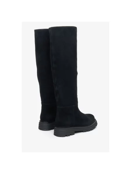 Велюровые сапоги Estro черные