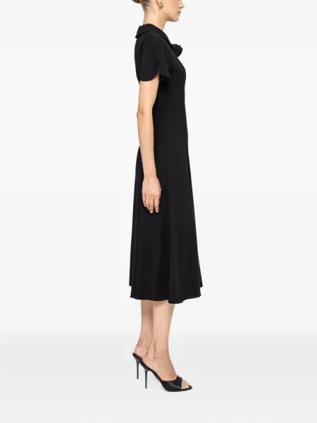 Rochie midi Nissa cu model floral negru