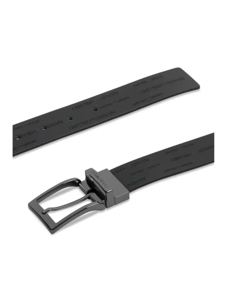 Emporio Armani pasek skórzany dwustronny czarny