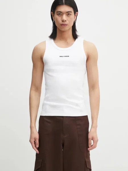Daily Paper tricou Dias Rib Tank Top alb