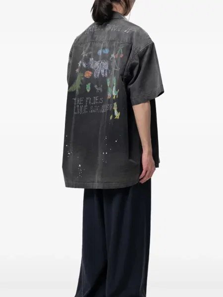 Риза Maison Mihara Yasuhiro с принт черно