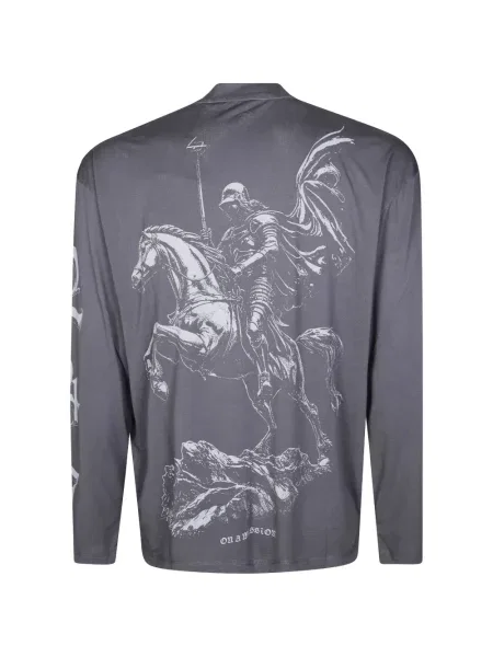 Lung tricou Represent cu imagine gri