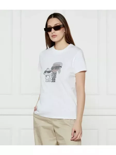 Karl Lagerfeld Tricou IKON RS DUO alb
