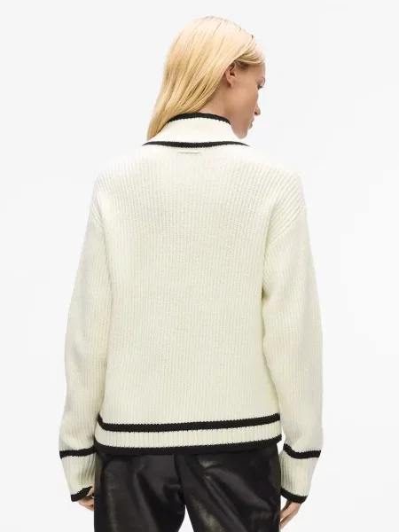 Вовняний светр Karl Lagerfeld півгольф білий