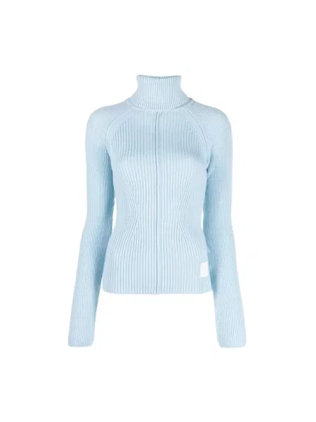 Sweter z golfem Marc Jacobs wełniany do golfa niebieski