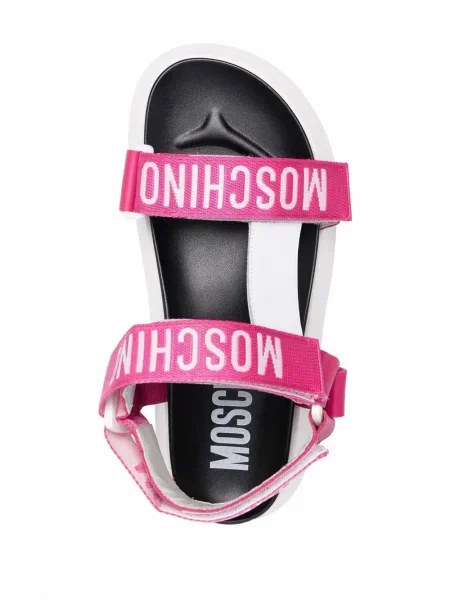 Sandale Moschino cu broderie roz