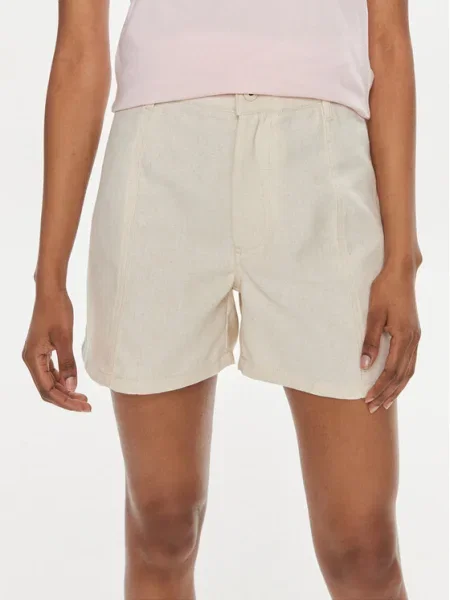 Pantaloni scurți din denim Pepe Jeans cu talie înaltă de in bej