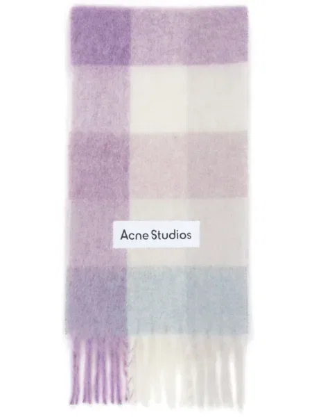 Fular Acne Studios în carouri violet