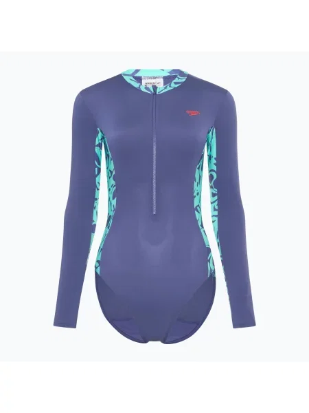 Speedo дамски бански костюм от една част с дълъг ръкав Panel hapuna blue синьо