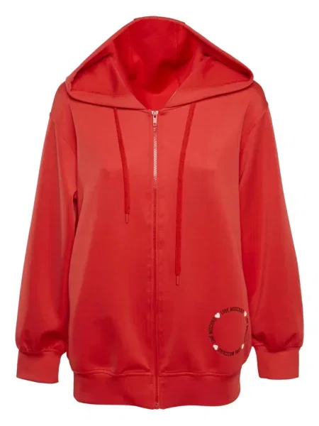 Bluza z kapturem Love Moschino z nadrukiem czerwona
