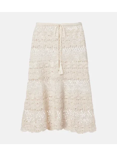 Spódnica midi Anna Kosturova do kolan beżowa