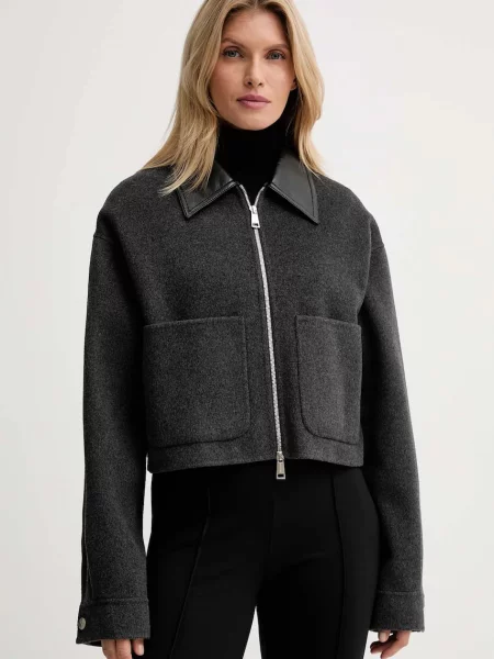 Nanushka kurtka z dodatkiem wełny szara