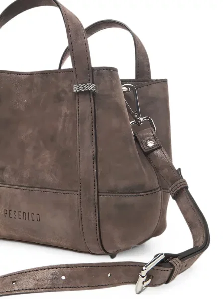 Geantă shopper Peserico din piele maro