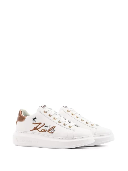 Sneakers Karl Lagerfeld με πλατφόρμα με αυτόγραφο λευκό