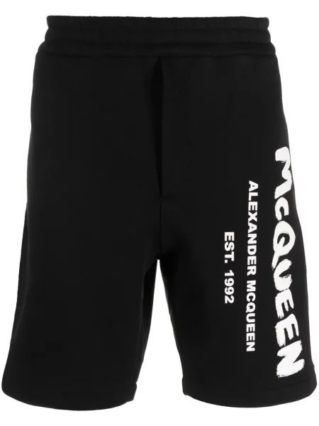 Pantaloni scurți Alexander Mcqueen cu imagine negru