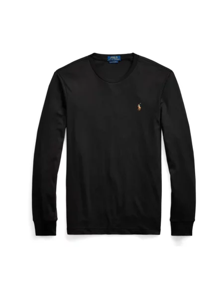 Dzianinowa koszulka polo Polo Ralph Lauren z logo czarna