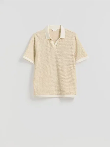 Reserved Koszulka polo regular fit beżowy