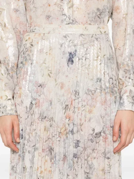 Fusta plisata Golden Goose cu paiete plisată auriu