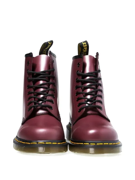 Botine Dr. Martens cu șireturi din piele roșu
