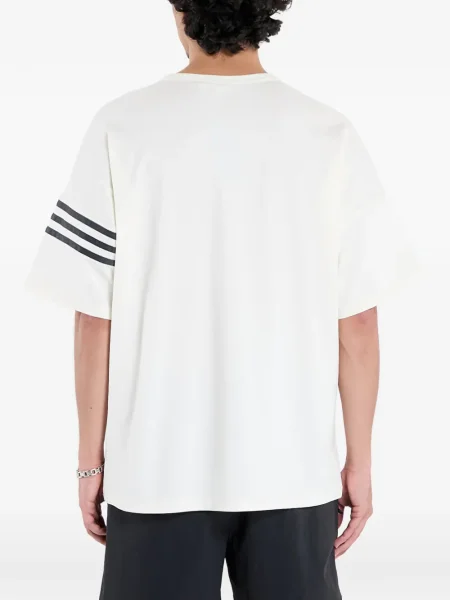 Tricou Adidas cu dungi cu broderie alergare gri