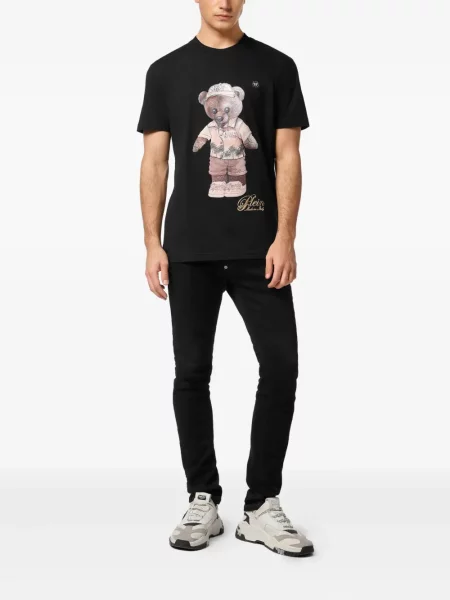 Tricou Philipp Plein cu imagine negru