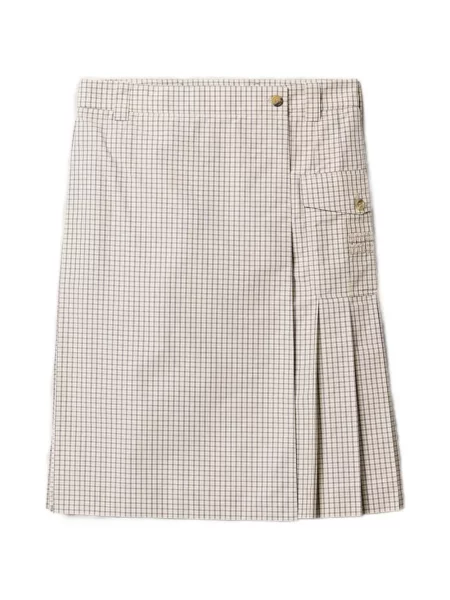 Spódnica plisowana Miu Miu w kratkę do kolan