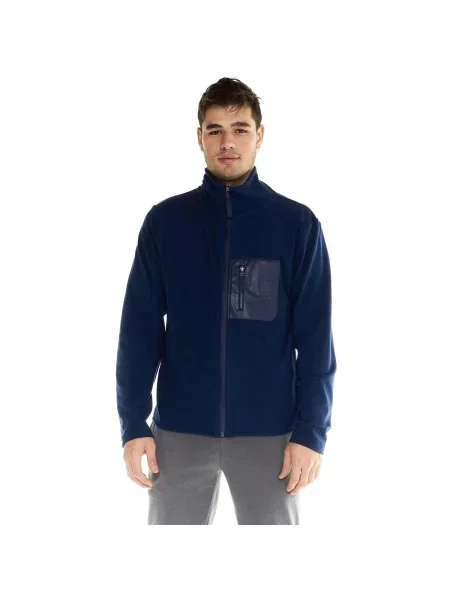 Vlnená mikina na zips Leone 1947 modrá