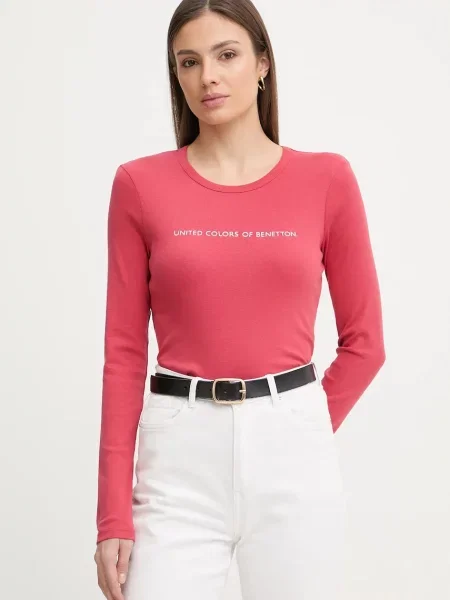 United Colors of Benetton tričko s dlhým rukávom dámske červená