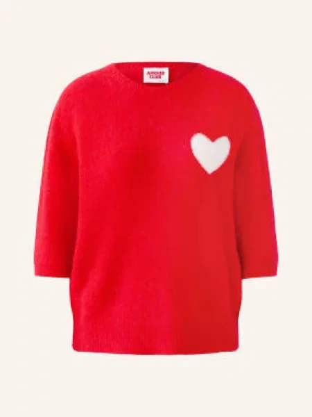 Oui Svetr S Rukávy červená bílá