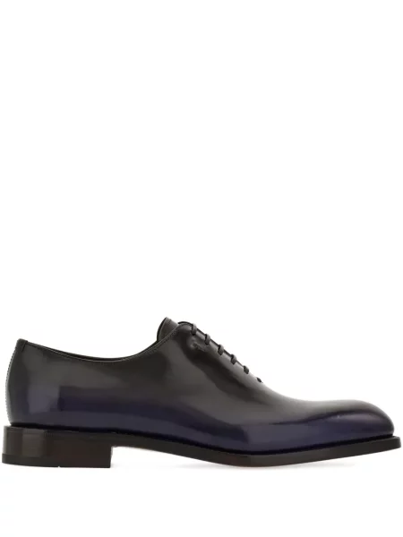 Oxford Ferragamo cu șireturi din dantelă albastru