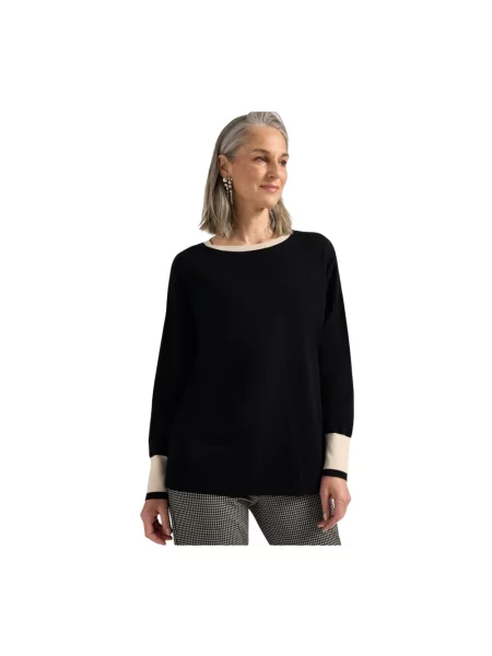 Lniany sweter Elena Miro' czarny
