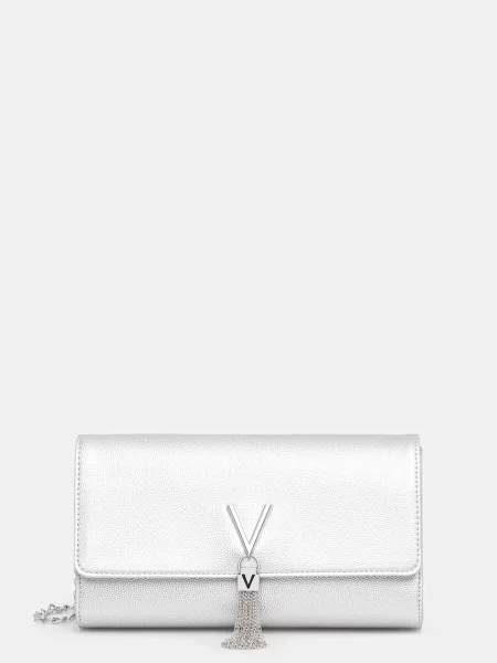 VALENTINO Clutch Divina argintiu