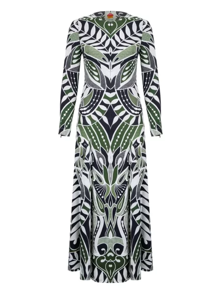 Lung rochie midi Farm Rio din dantelă verde