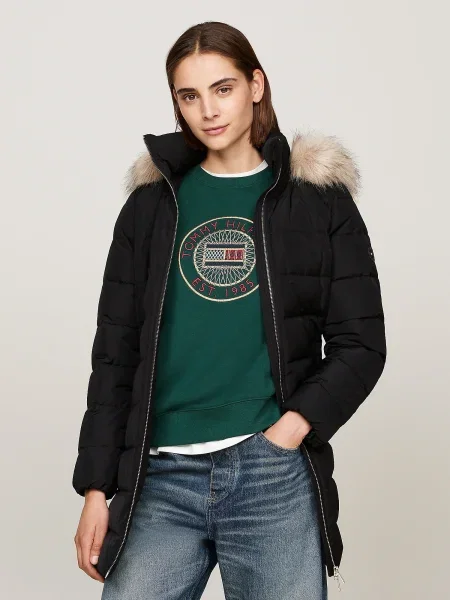 TOMMY HILFIGER Prechodný kabát TYRA' čierna