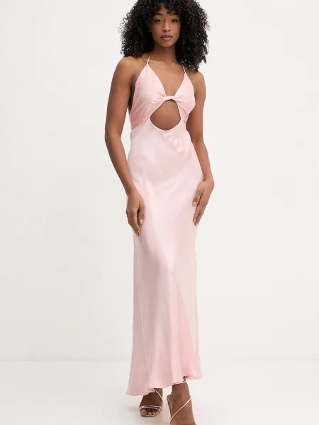 Bardot sukienka bieliźniana z różowa