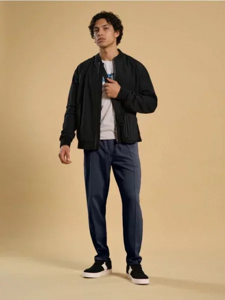 Sinsay Kalhoty tapered fit námořnická modrá